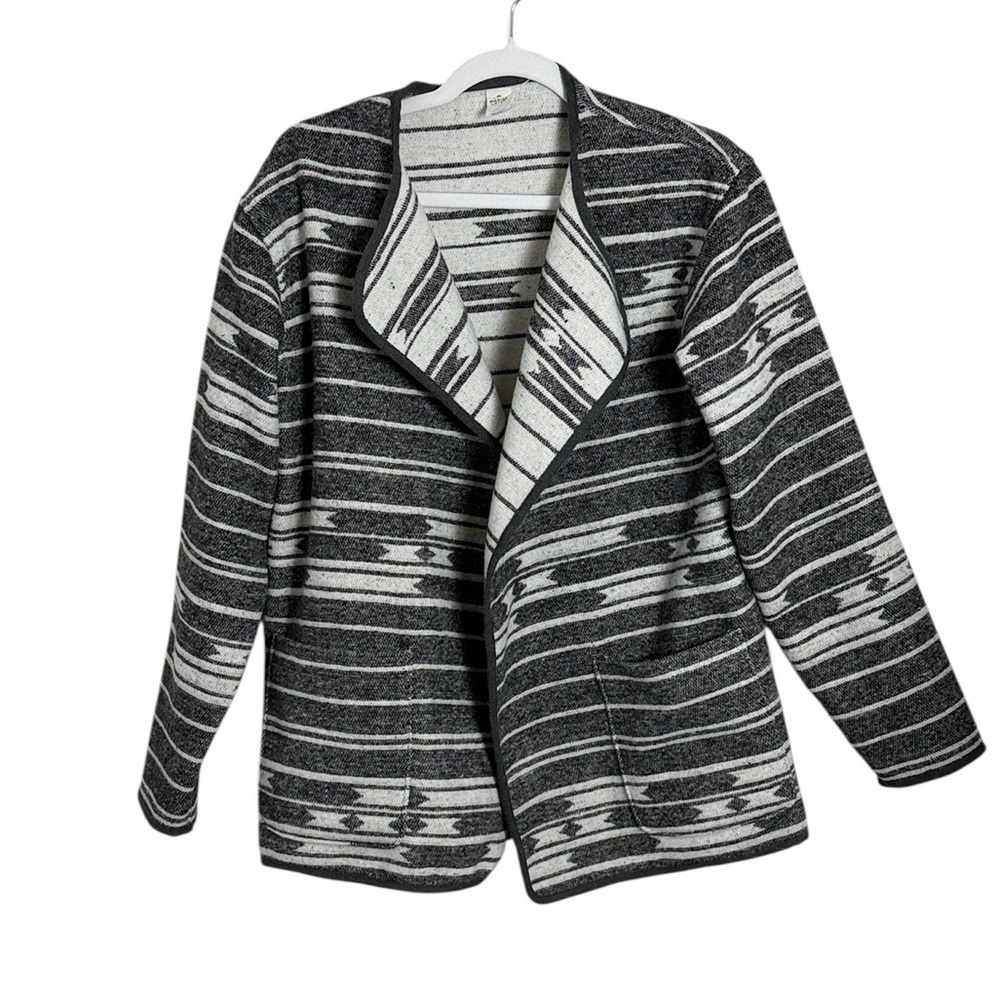 Marine Layer Mariella Reversible Sweater Coat in Gray and White Size Medium